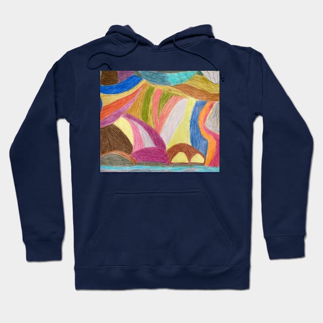 Unusual Coloured Rock Shapes With Unique Colourful Background Hoodie by PodmenikArt